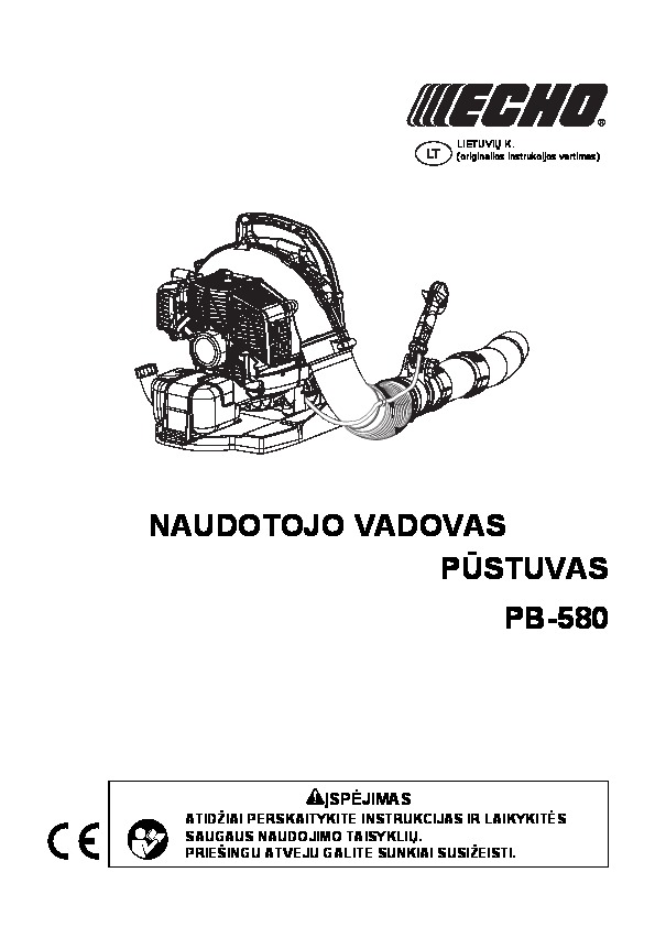 Operating manual for PB-580 LT